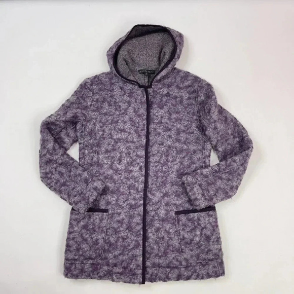 Lafayette 148 New York Purple Wool Hood Lightweight Jacket - Picture 3 of 12